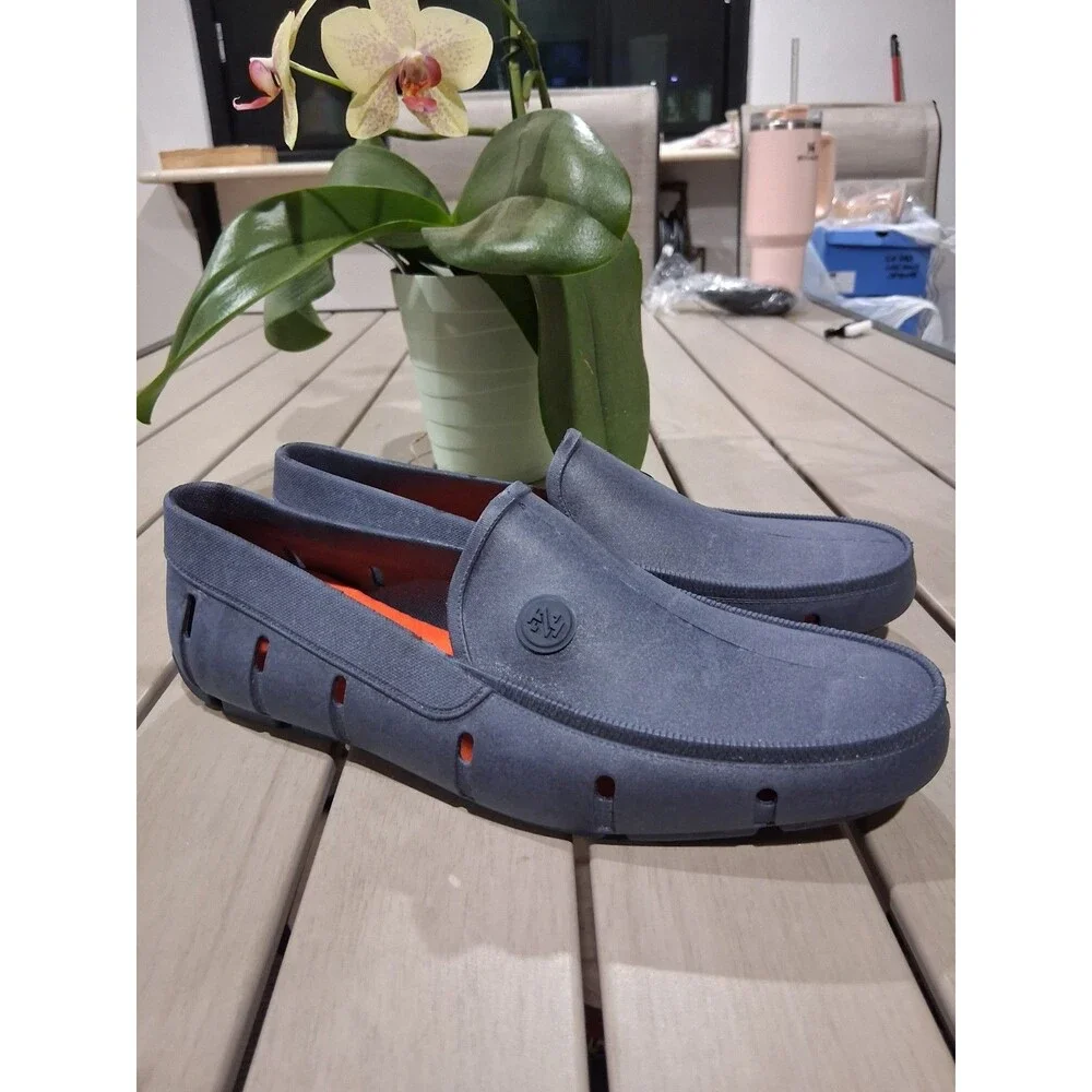 IZOD Aqua Mens US 9 Loafers Blue Cutout Slip On Moc Toe Casual Comfort Water SB6